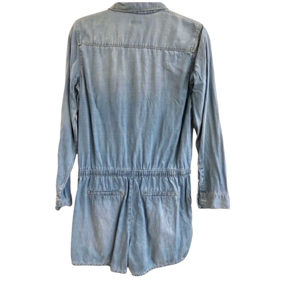 Hinge Denim Chambray Long Sleeve Romper S - Picture 7 of 8